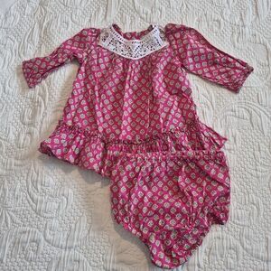 Ralph Lauren girls 3 months dress with matching diaper cover VGUC